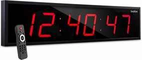 Ivation Huge 72" Inch Large Big Oversized Digital LED Clock with Stopwatch, Alarms, Countdown Timer & Temp - Shelf or Wall Mount (Red) | 6-Level Brightness, Mounting Holes & Hardware