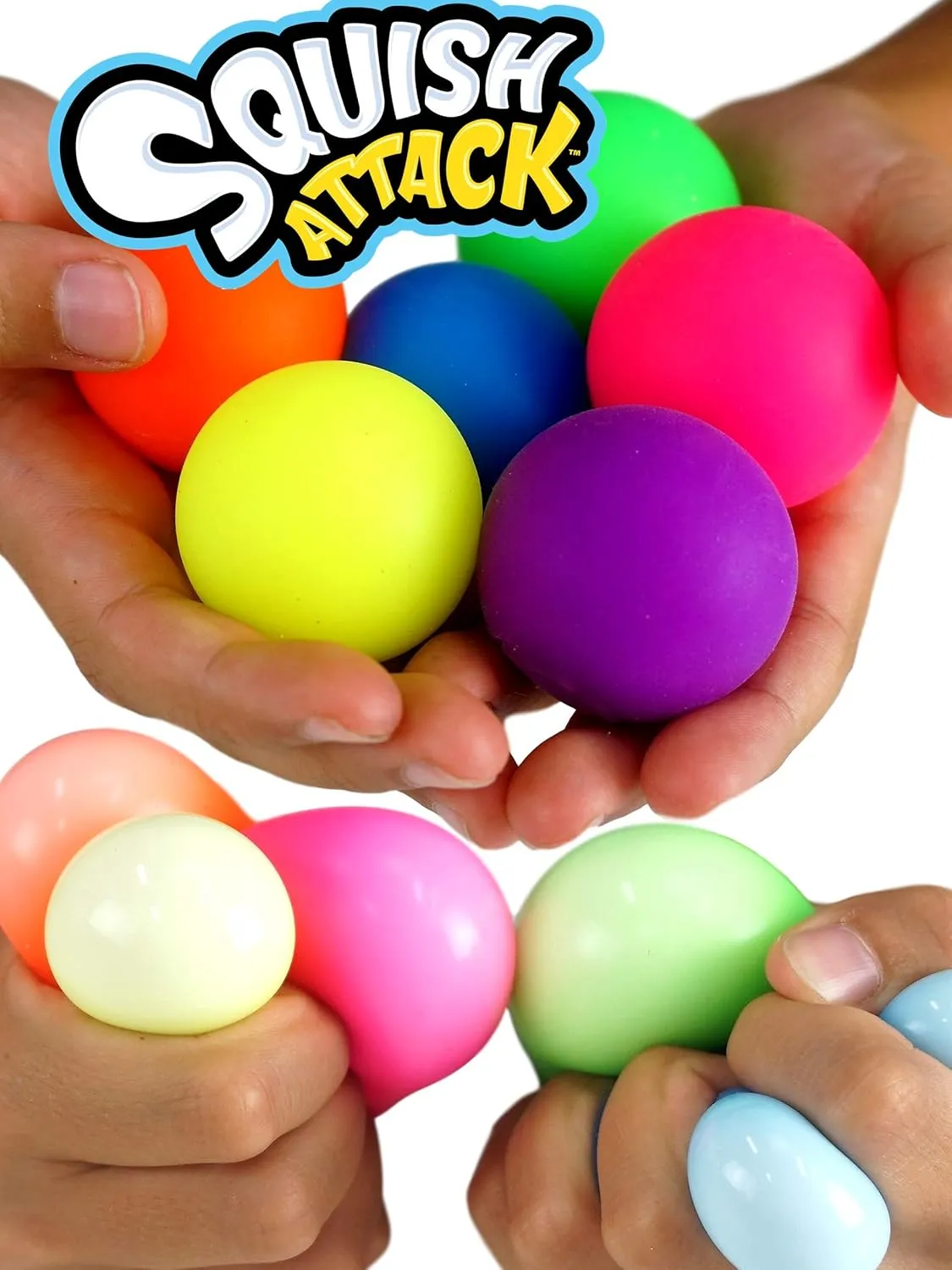 JA-RU Squish Attack Squishy Sphere (6 Pack, 18 Balls) Small Squishy Balls for Kids & Adults. Squeeze Stress Balls. Therapy Autism ADHD Stress & Anxiety Relief Sensory Fidget Toys. Office Toy 5565-6p