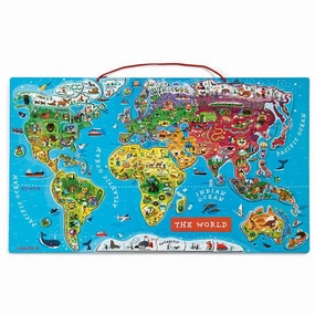 Janod - Wooden Magnetic World Map