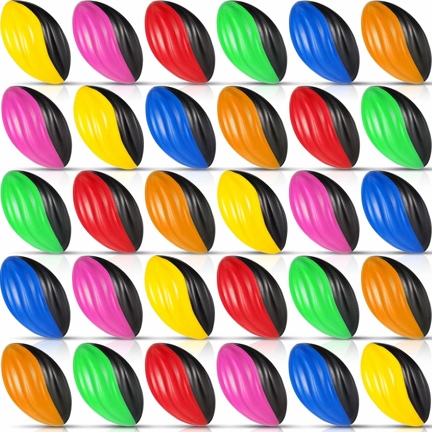 Jerify 30 Pack Mini Footballs Bulk 5 Inch Spiral Foam Football Small Soft Sports Toy for Indoor Outdoor Kids Foot Ball Play Game Foot Ball Party Supplies