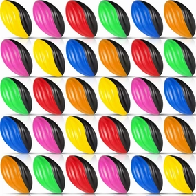 Jerify 30 Pack Mini Footballs Bulk 5 Inch Spiral Foam Football Small Soft Sports Toy for Indoor Outdoor Kids Foot Ball Play Game Foot Ball Party Supplies