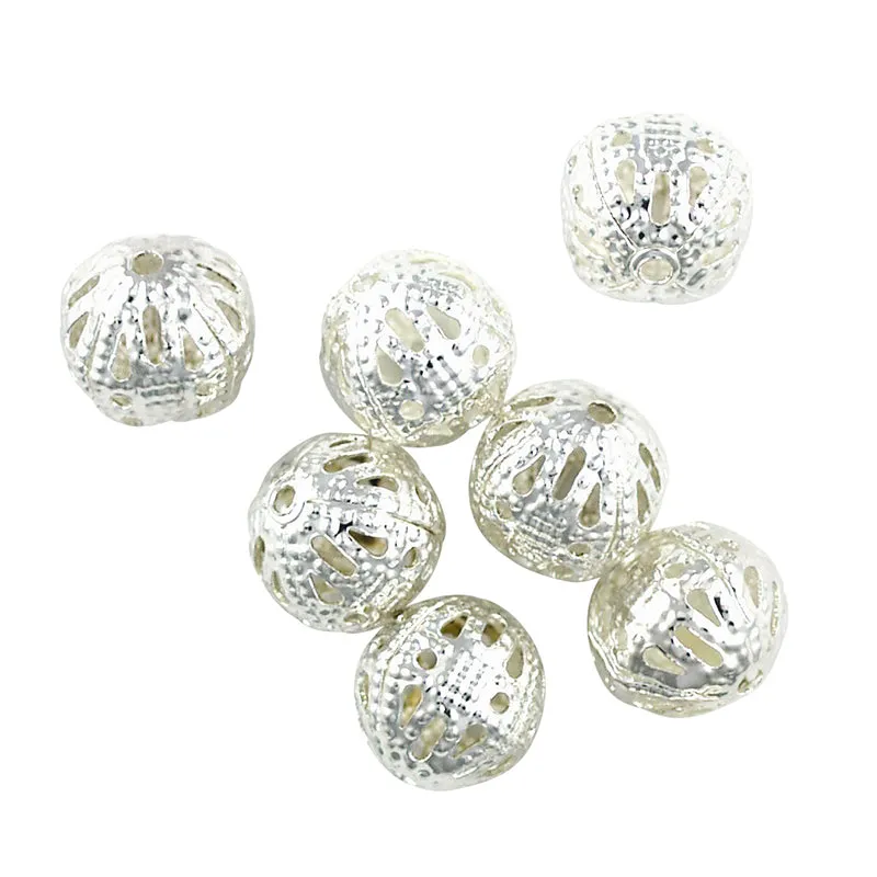 JF SPACER FILIGREE BALL 8MM B SLV 8PC