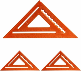 Johnson Level & Tool RAS-170B-ORA Structo-Cast Rafter Square, 12", Red, 1 Square (Pack of 3)