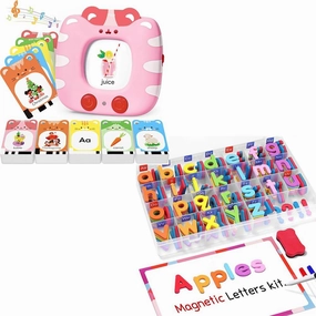 JoyCat Talking Flash Cards and Magnetic Alphabet Letters Kit
