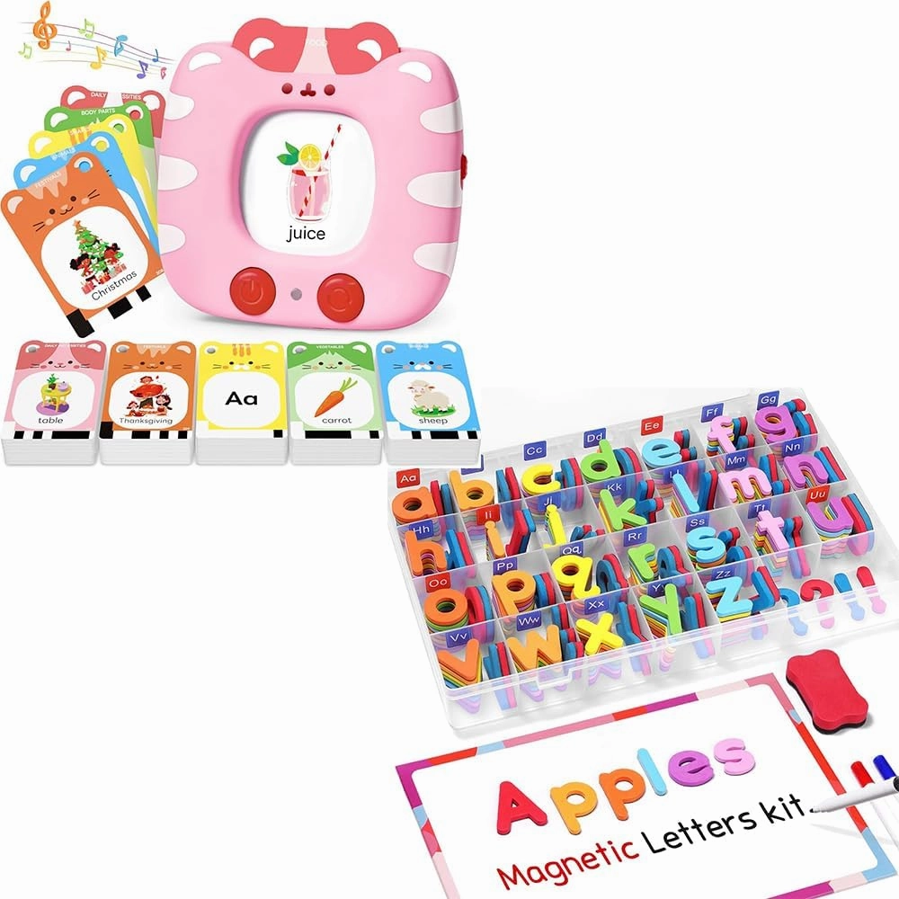 JoyCat Talking Flash Cards and Magnetic Alphabet Letters Kit