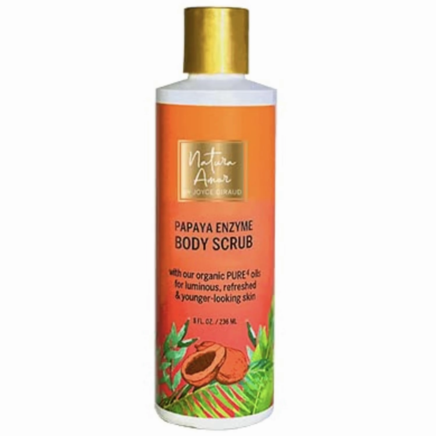 Joyce Giraud Papaya Enzyme Body Scrub, 4 Pure Miracle Oils, Exfoliates & Moisturizes, 8 Fl. Oz