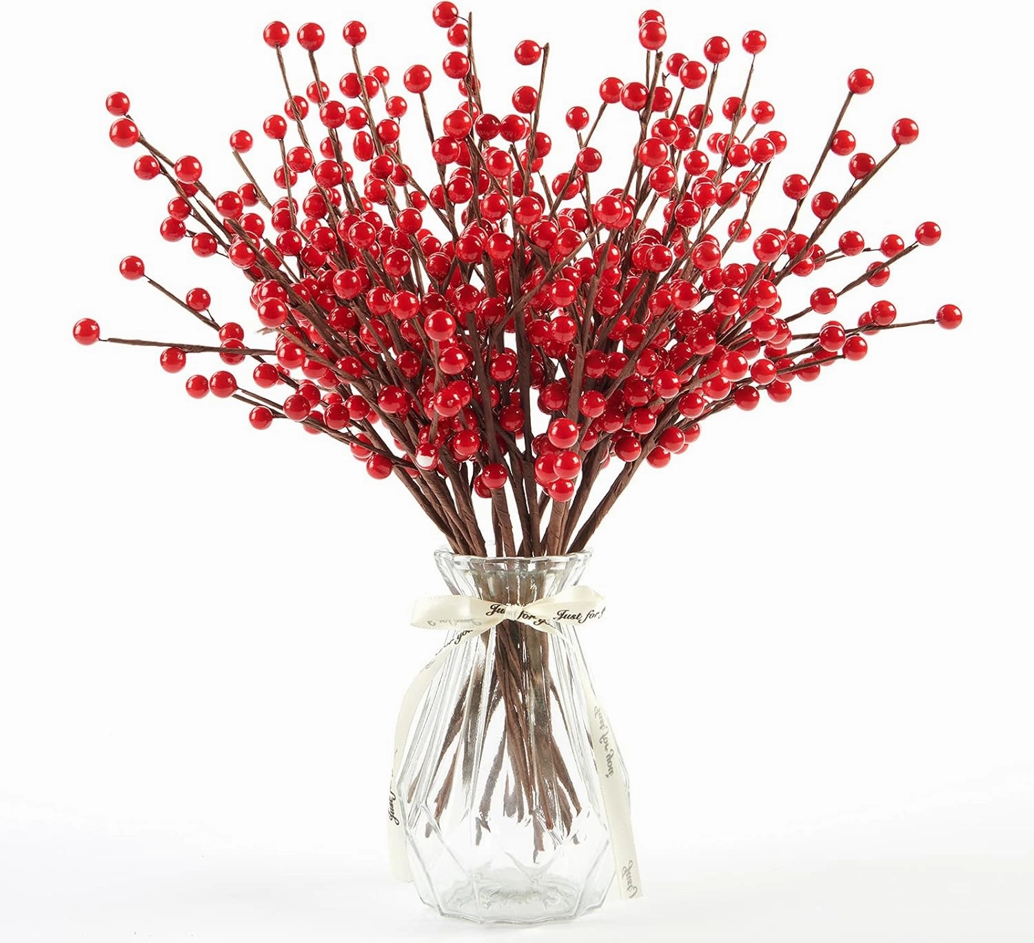Joyhalo 12 Pack Berry Stems - 12.6'' Holly Berry Stems for Christmas Tree Filler Branches, Red Berries Christmas Decor, Picks, Artificial Cranberries Ornaments Crafts Holiday Home Decor