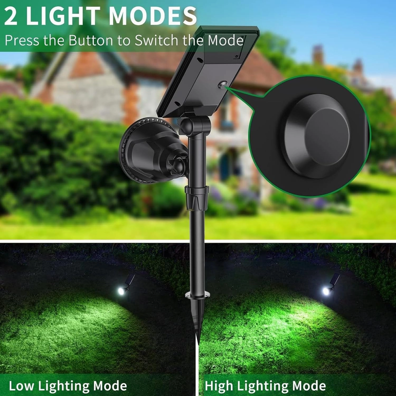 JSOT 600 LM Solar Spotlights Outdoor for Garden,IP65 Waterproof Solar Spot Lights Landscape Lighting for Walkway Wall Garden Backyard Path Pathway Driveway 18LED Beads Cool White 4 Pack