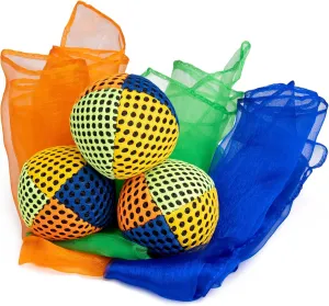 Juggling Scarves and Balls Set for Kids Soft Colorful Toys for Hand-Eye Coordination and Active Play Beginner Juggling Kit for Toddlers, Preschool, and Classroom Fun