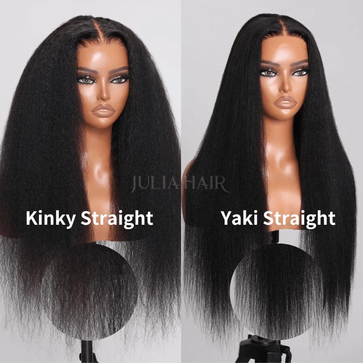 Julia Hair V Part Wig Human Hair Yaki Straight Glueless Wigs for Women 12A Briazilian Remy Hair Upgrade U Part Wig No Glue No Leave Out Beginner Friendly Natural Color 16 Inch Yaki Wig