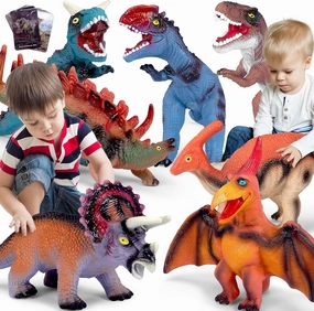 Jumbo Dinosaur Toys with Dinosaur Cards - Perfect Gifts for Kids 3-5