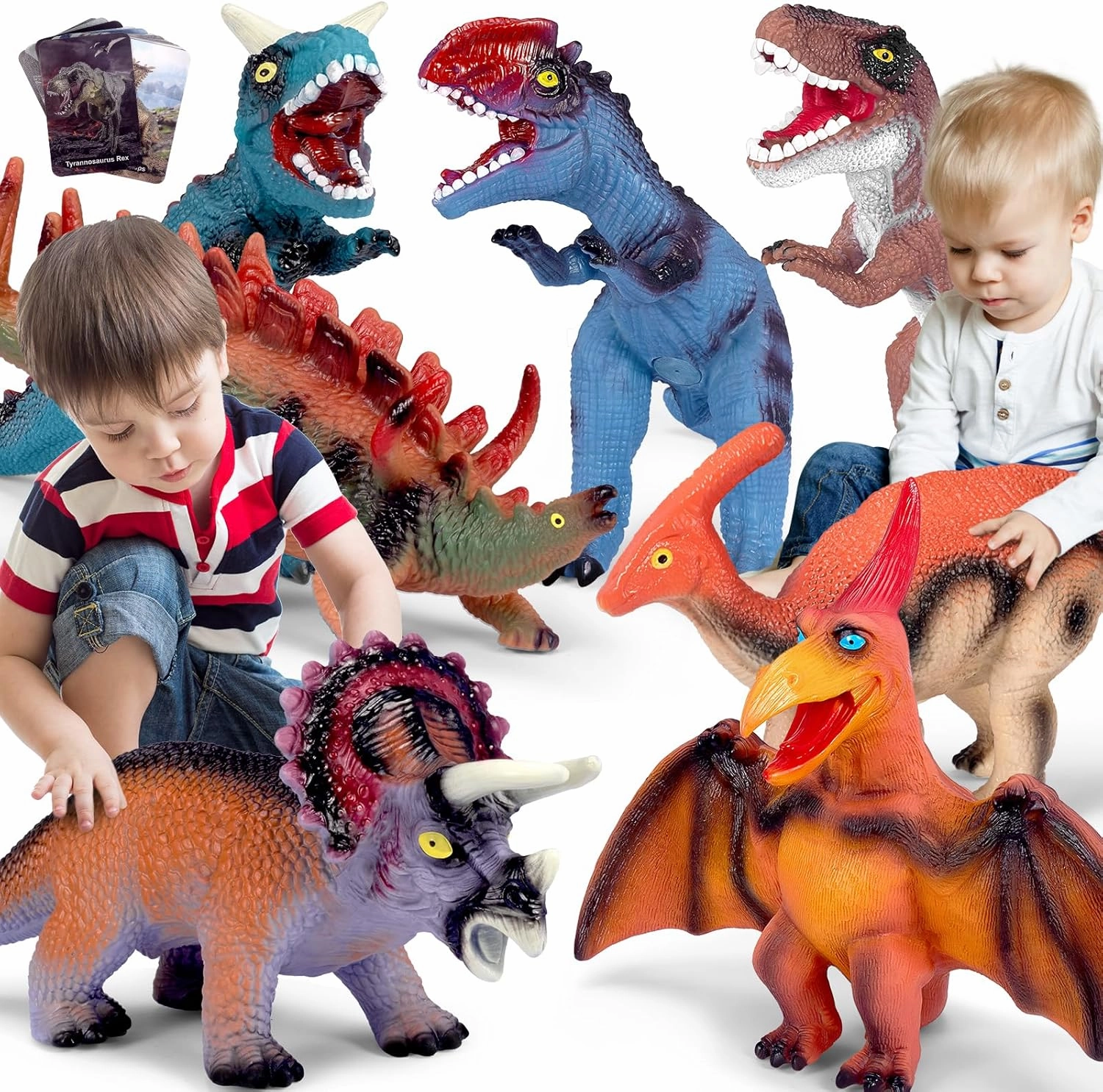 Jumbo Dinosaur Toys with Dinosaur Cards - Perfect Gifts for Kids 3-5