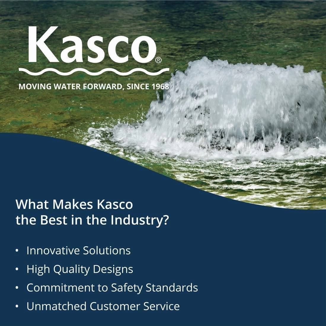 Kasco 2HP Surface Aerator -240V with 250 ft Electric Power Cord | Efficient Surface Aeration for Lakes & Pond | Maximum Circulation for Clear Healthy Water