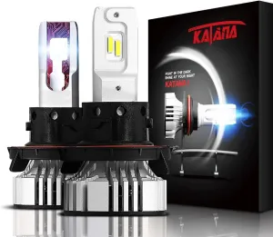 Katana H13 9008 Light Bulbs, Adjustable Beam Design - 12000LM 72W 6500K Extremely Bright Fog Light, Pack of 2
