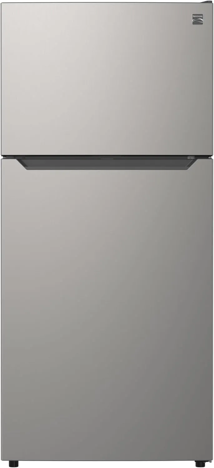 Kenmore 4661345 30" W Top Freezer Refrigerator with Adjustable Glass Shelving, Humidity Control Crispers, Quiet and Energy Efficient Inverter Compressor, Fingerprint Resistant Metallic Steel