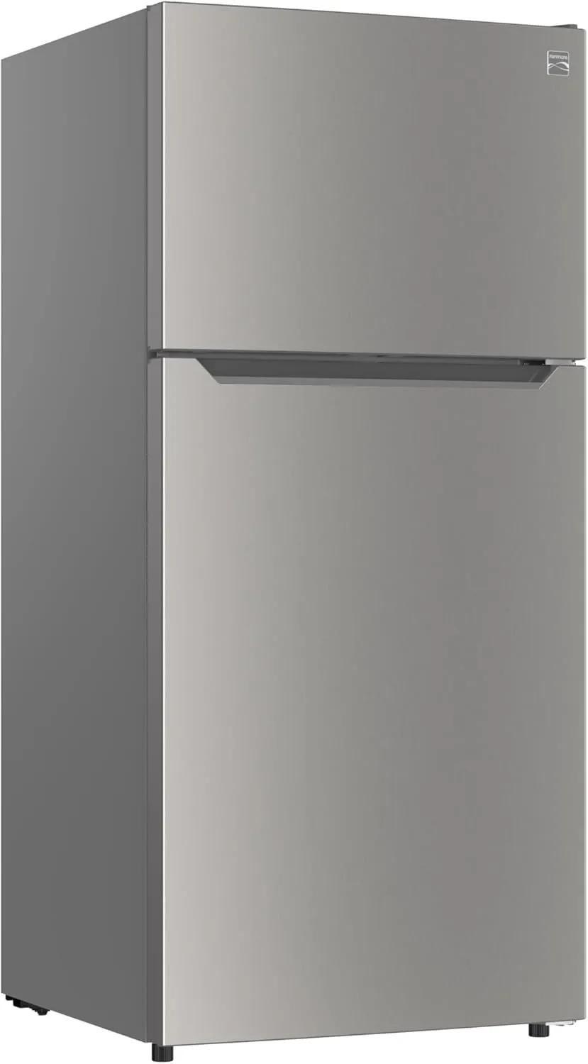 Kenmore 4661345 30" W Top Freezer Refrigerator with Adjustable Glass Shelving, Humidity Control Crispers, Quiet and Energy Efficient Inverter Compressor, Fingerprint Resistant Metallic Steel