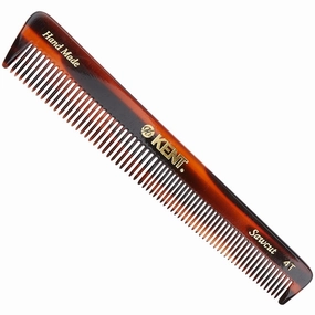Kent 4T 6 Inch Double Tooth Comb - Fine and Wide Tooth Dressing, Grooming Comb for Hair, Beard, Mustache. Coarse and Fine Styling for Men, Women and Kids. Made in England