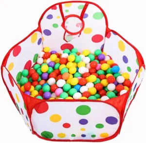KESYOO 200Pcs Crush Plastic Ocean Balls Mixed Colors with Storage Mesh Bag Educational for Bath and Play Areas