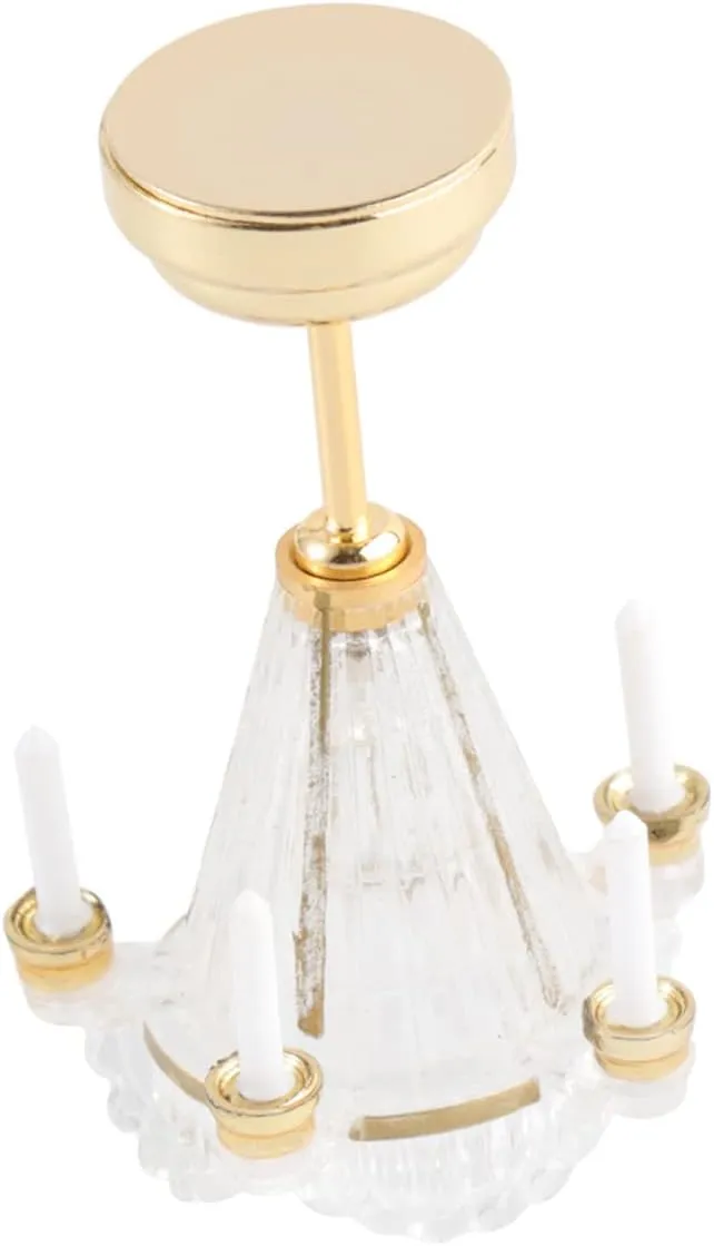 KICHOUSE 1pc Mini House Model Prop LED Ceiling Lamp Decor Accessory for Dollhouse Realistic Miniature Hanging Light Stylish Design Compact Present for Miniature Crafts Lovers
