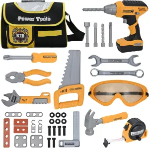 Kids Tool Set for Boys,Toddler Tool Set with Kids Tool Bag & Electronic Toy Drill,Construction Pretend Play Tools for Kids ,Toys for 3 4 5 Year Old Boys,Toddler Boy Toys