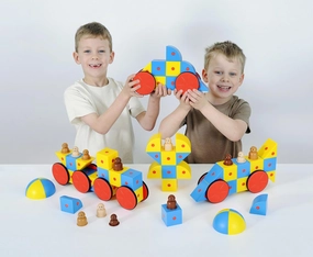 Kids 3D Magnetic Blocks Super Class Set in Multicolored - Interlocking Toy Building Kit - 3  Years - 68 Pieces