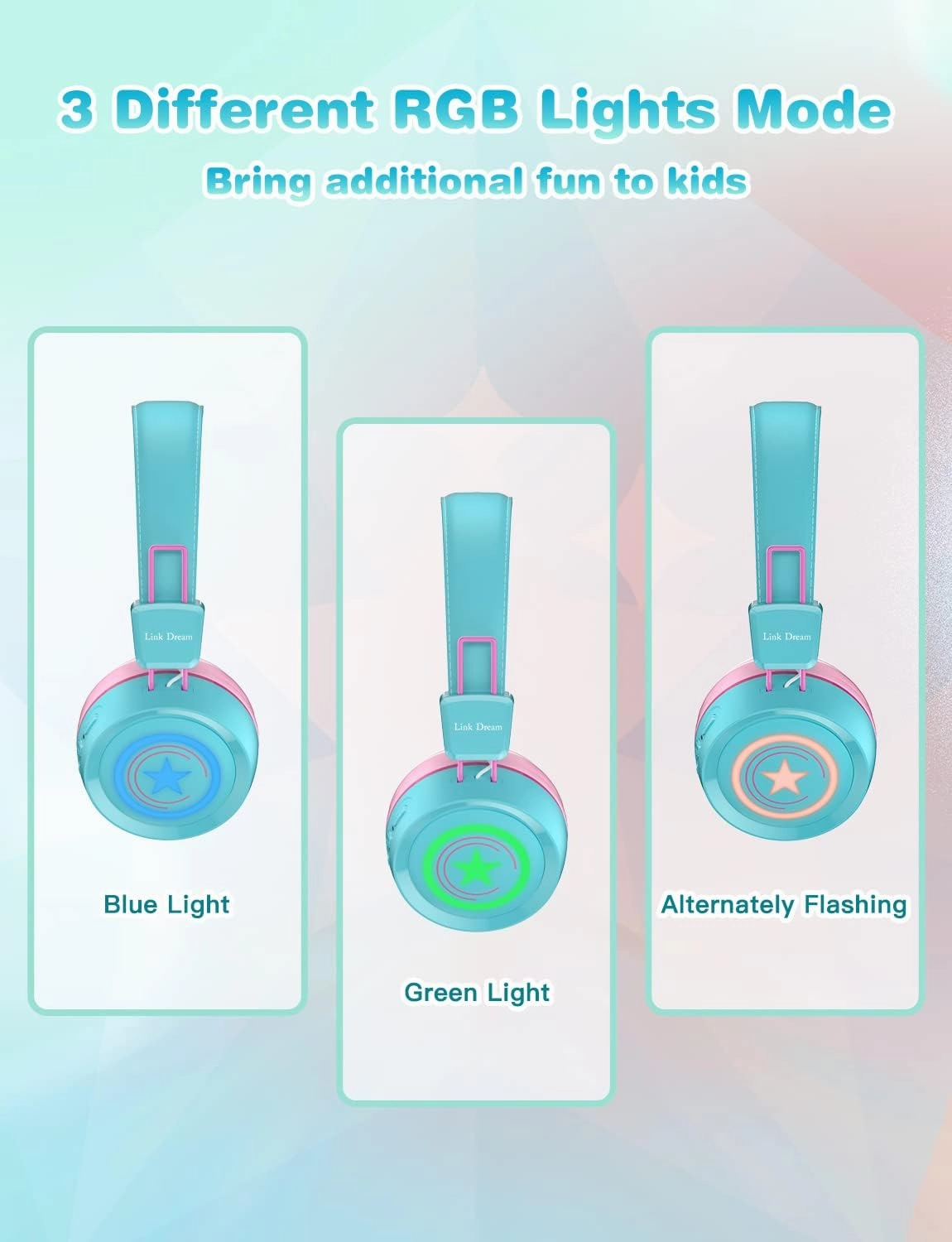 Kids Bluetooth Wireless Headphones for School, Boys Girls Over Ear Adjustable Foldable Headphones