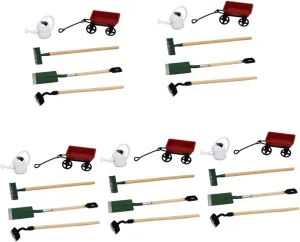 Kisangel 4 Sets Miniature Gardening Tool Micro Garden Scene Decor for Dollhouses Realistic Accessories for DIY Enthusiasts Fairy Garden Decor