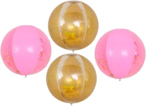 Kisangel 4pcs Inflatable Sequin Beach Bright Transparent Pool Toys for Bbqs and Family Fun