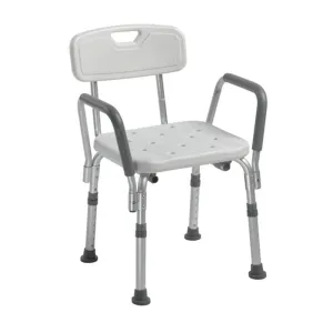 Knock Down Bath Bench with Back and Padded Arms - 1 Each
