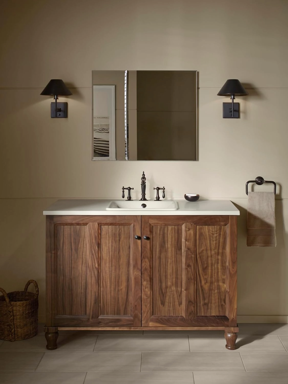KOHLER K-CB-CLC3026FS Beveled Medicine Cabinet with Mirror Doors & Adjustable Shelves, Rectangular Beveled Edge Frame, 30" x 26"