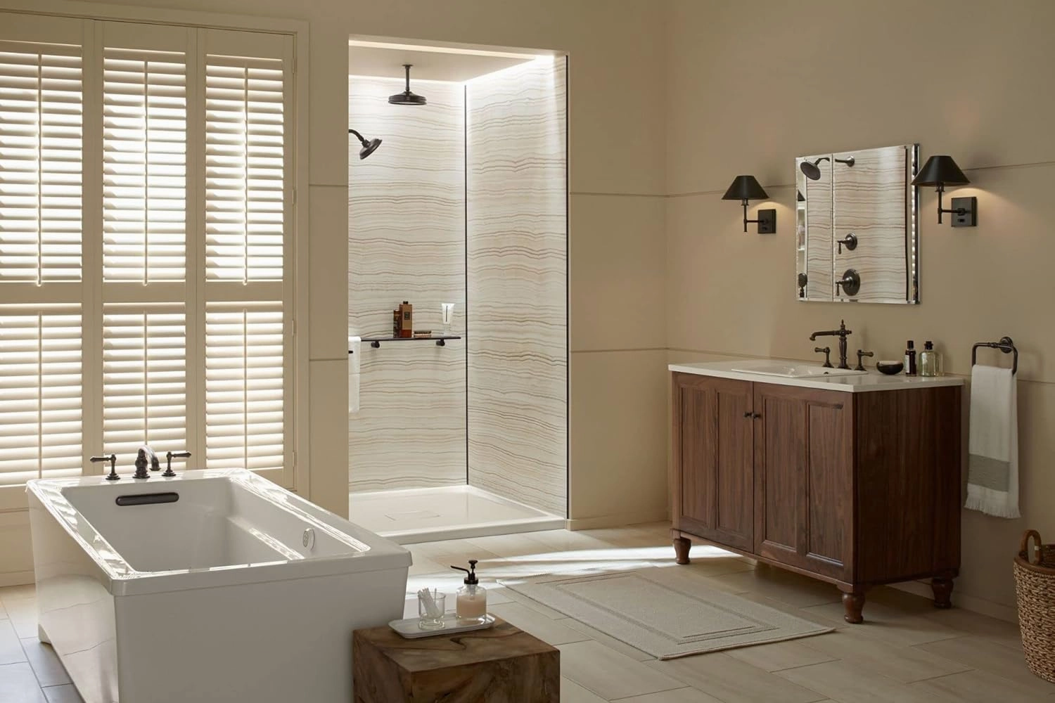 KOHLER K-CB-CLC3026FS Beveled Medicine Cabinet with Mirror Doors & Adjustable Shelves, Rectangular Beveled Edge Frame, 30" x 26"
