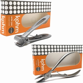 KOHM Nail Clippers   Ingrown Toenail Clippers for Thick Nails - Heavy Duty, Wide Mouth Professional Fingernail and Toenail Clippers for Men, Women & Seniors, Silver