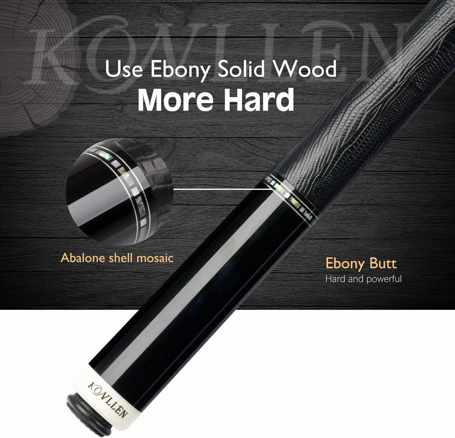 KONLLEN Carbon Fiber Pool Cue Stick Low Deflection Hand-Made Inlay Billiard Cue Ultra-Smooth Professional Feeling Billiard Pool Cue Sticks for Adults