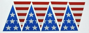 Kramer 8 Piece Fully Reflective Fire Helmet American Flag Decal Triangles 2 х 2 in.