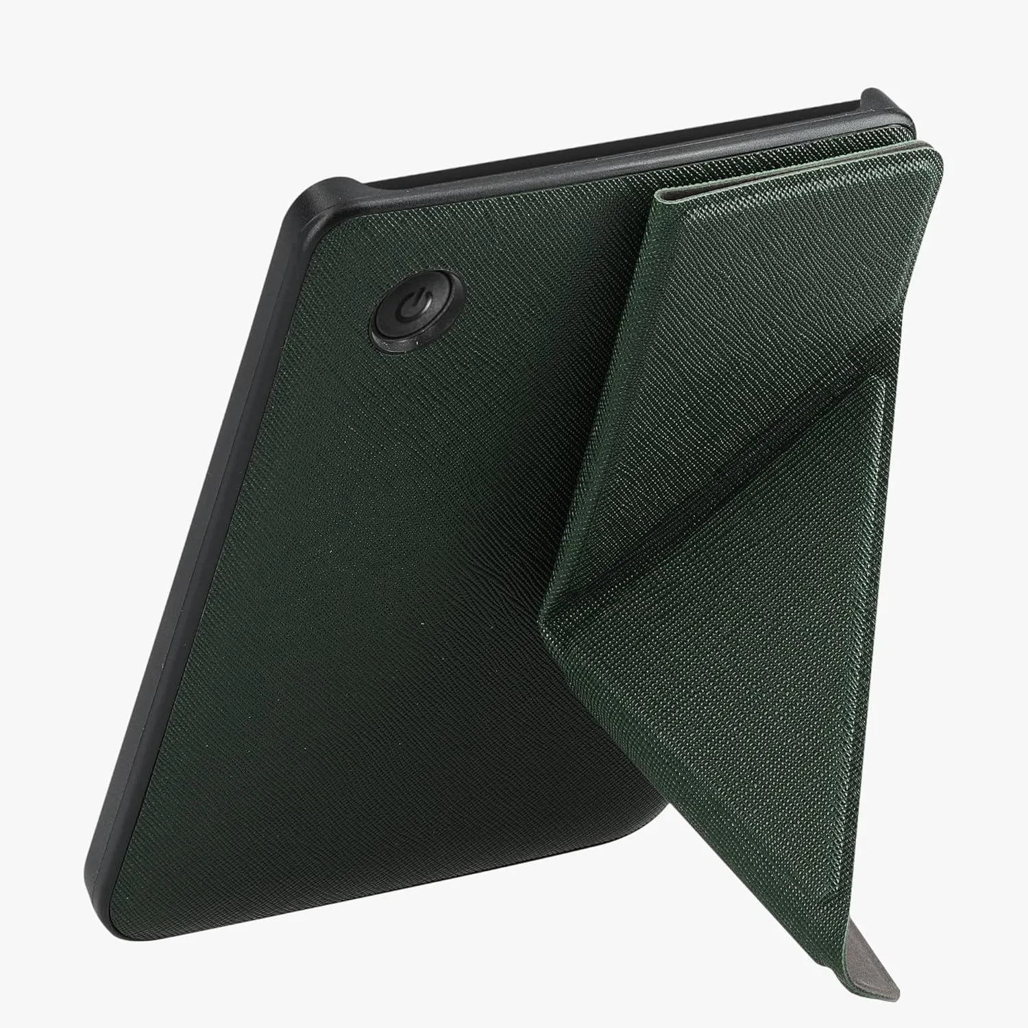 kwmobile Origami Case Compatible with Kobo Clara 2E / Tolino Shine 4 Case - Slim PU Leather Cover with Stand - Dark Green