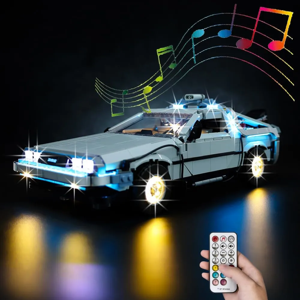 Kyglaring LED Lighting Kit Designed for Lego Creator Expert Back to The Future Time Machine 10300 Model Building Kit - Without Lego Set (Standard RC Sound Version)