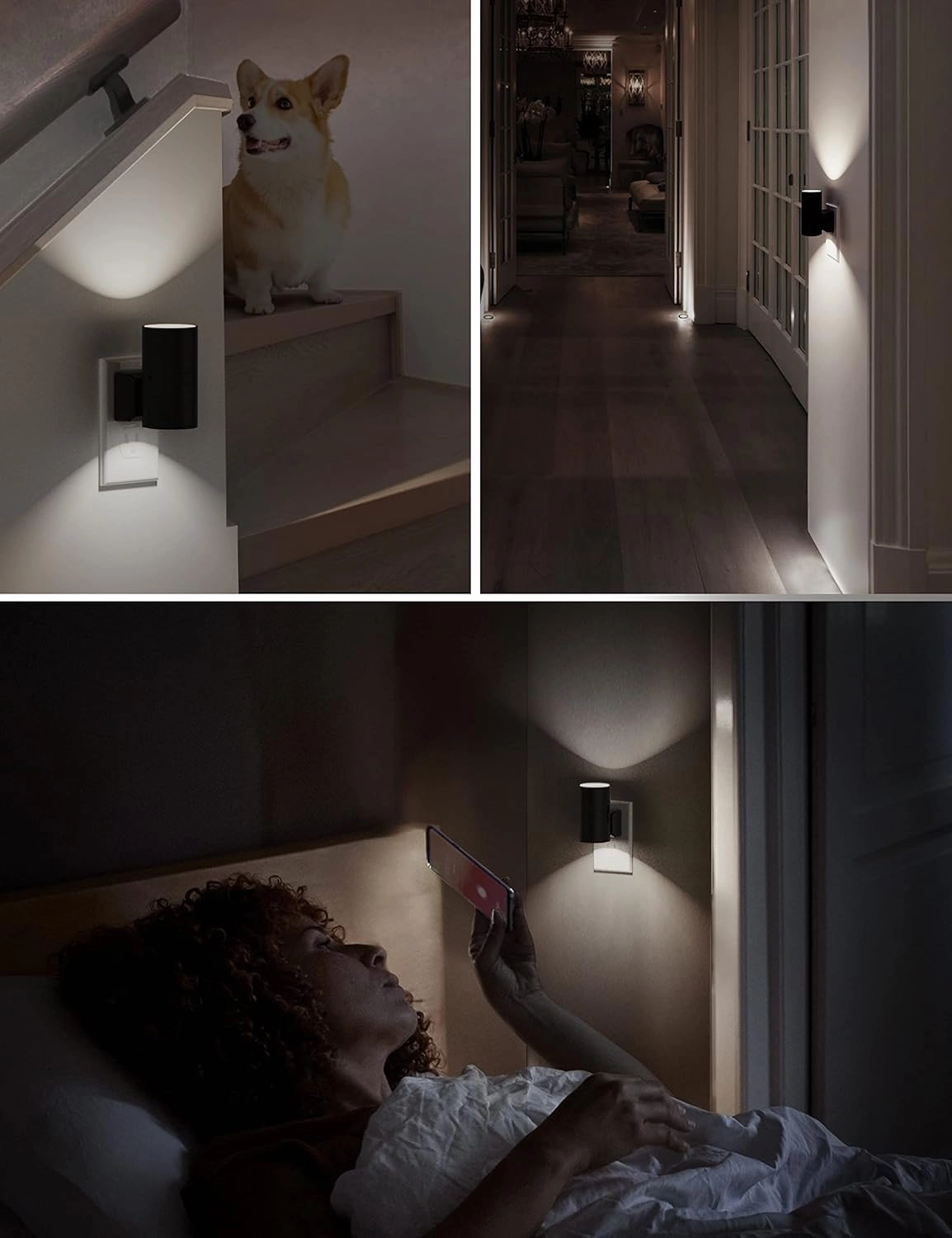 L LOHAS LED Night Light, Bright Night Light, Night Lights Plug into Wall, 5000K Daylight White, Dimmable Night Lights with Light Sensor, Decorative Night Lights for Hallway Bathroom Kitchen, 2 Pack
