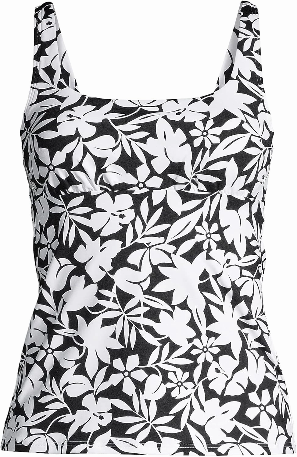 Lands' End Women's Square Neck Underwire Tankini Top Swimsuit Adjustable Straps