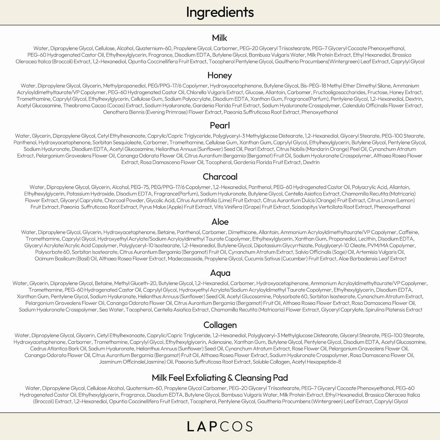 LAPCOS Daily Sheet Mask Variety Pack 7 1 (Version 1) Daily Face Masks - Hydrate, Clarify, Nourish, Exfoliate & Renew Skin, Korean Beauty Favorite (8 pack)