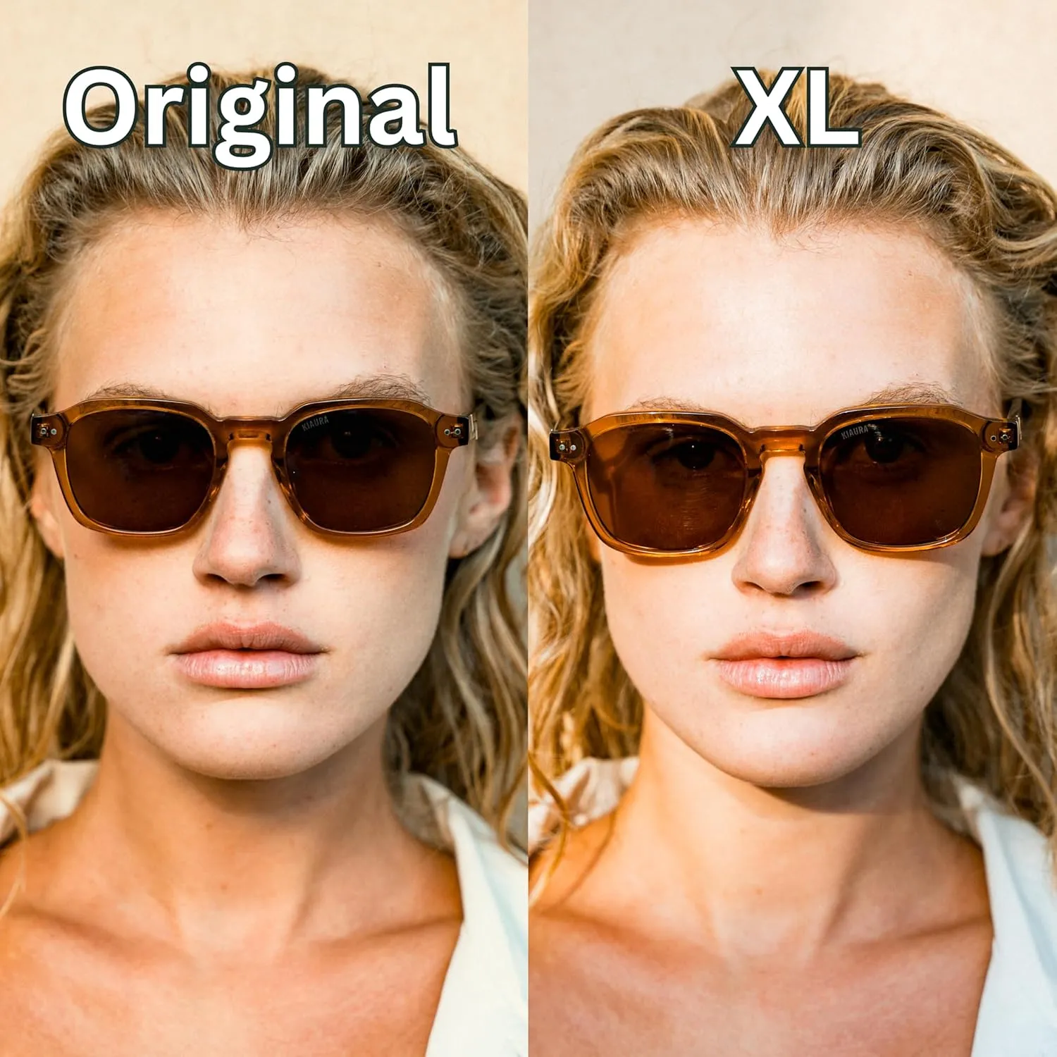 Lautner Premium UV400 Polarized Sunglasses, XL & Original Sizes, Shape Memory Acetate Frames, Scratch-Resistant Lenses