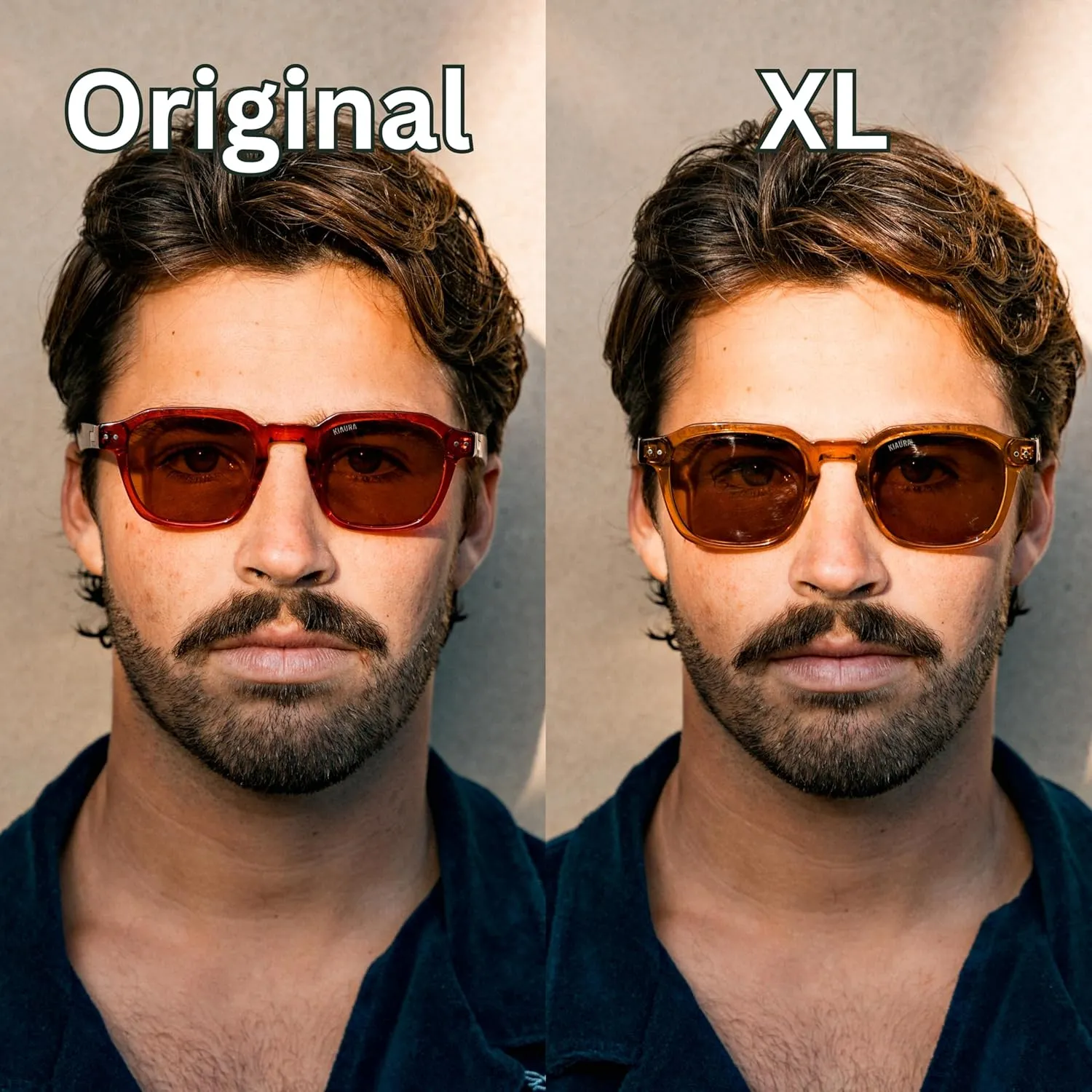 Lautner Premium UV400 Polarized Sunglasses, XL & Original Sizes, Shape Memory Acetate Frames, Scratch-Resistant Lenses