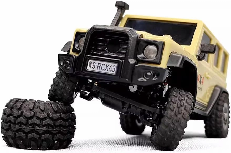 LDARC X43 RC Mini Climbing Car, 1/43 2.4G Hobby Grade RC Rock Truck 4x4 Mini RC Crawler for Adults, Comes with a DIY Replaceable Body Shell (RTR Version/Lemon Yellow)