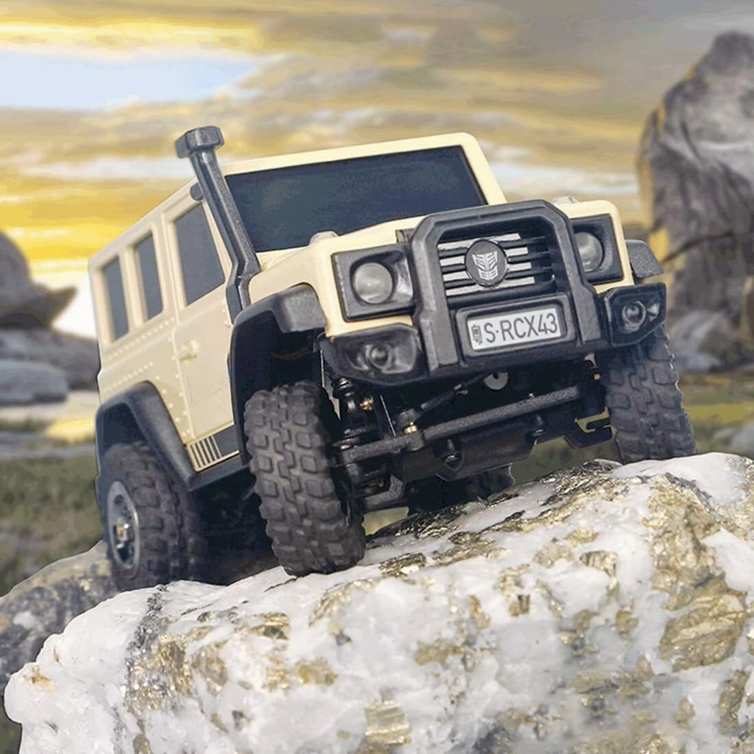 LDARC X43 RC Mini Climbing Car, 1/43 2.4G Hobby Grade RC Rock Truck 4x4 Mini RC Crawler for Adults, Comes with a DIY Replaceable Body Shell (RTR Version/Lemon Yellow)