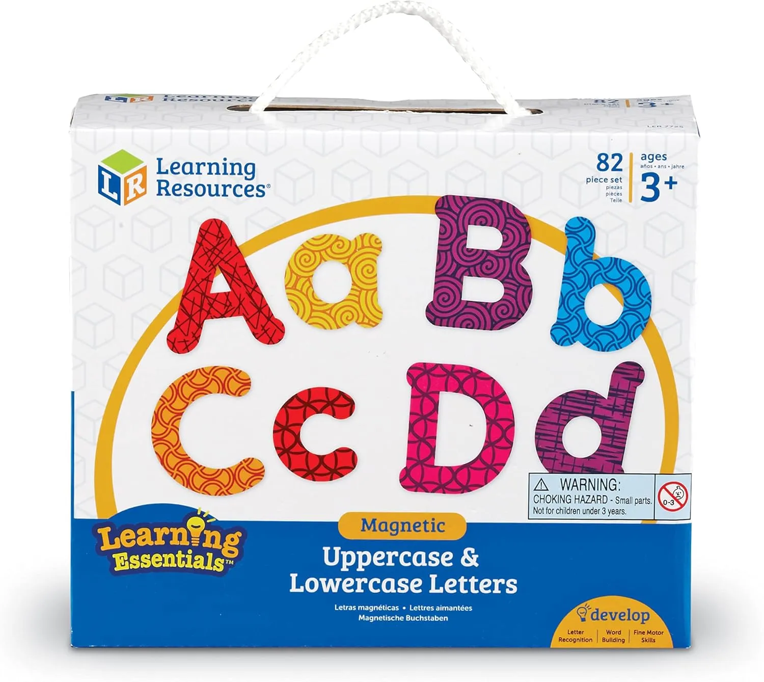 Learning Resources Colorful Magnetic Uppercase and Lowercase Letters, Whiteboard Accessories, 82 piece set, Ages 3 