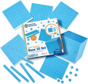 Learning Resources Giant Magnetic Base Ten, Magnetic Base Ten, Use with Magnetic Surfaces or Whiteboards, 131 Piece Set