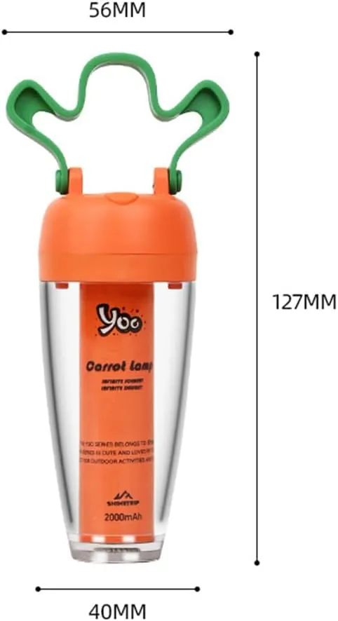 LED Carrot Lamp Rechargeable Camping Lantern Cute Carrot Shape for Interior Decoration (Carrot Light)