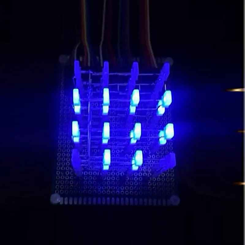 LED DIY Kit Electronic Suite 4X4X4 Blue LED