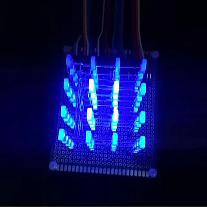 LED DIY Kit Electronic Suite 4X4X4 Blue LED