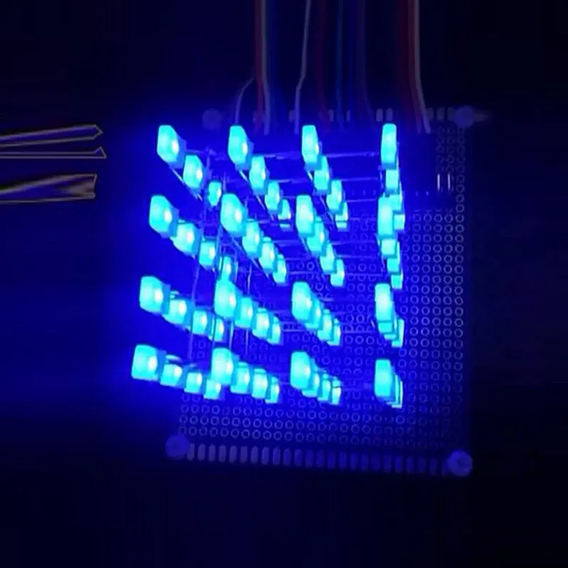 LED DIY Kit Electronic Suite 4X4X4 Blue LED