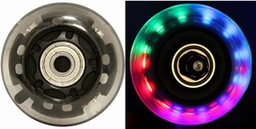 LED Inline Wheels 64mm 82a Skate Roller Blade Ripstik Light Up 4-Pack w/Bearings